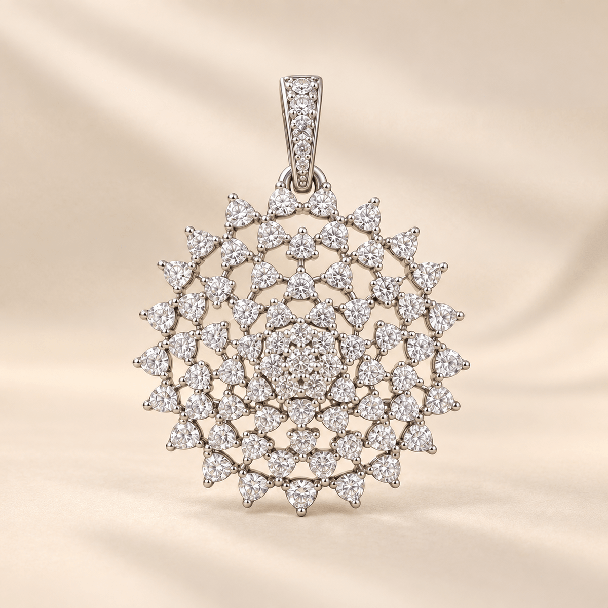 Aarohi Celestial Bloom CZ Pendant Set - Nirvan Jewels