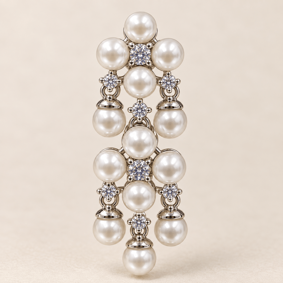 Elara Pearl CZ Chandelier Earrings - Nirvan Jewels