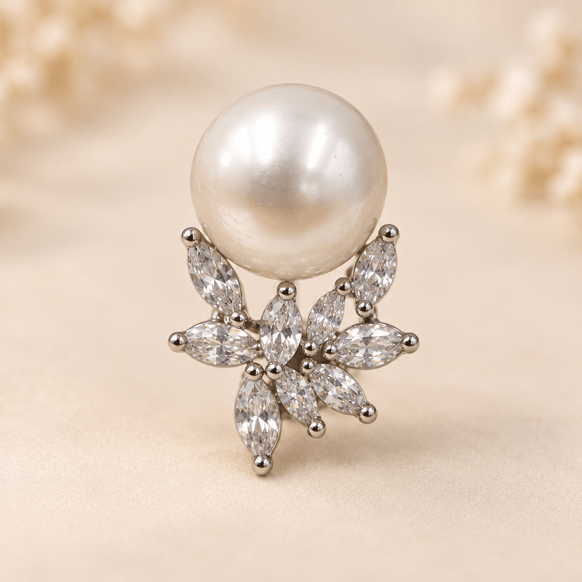 Elara Pearl CZ Leaf Stud Earrings - Nirvan Jewels