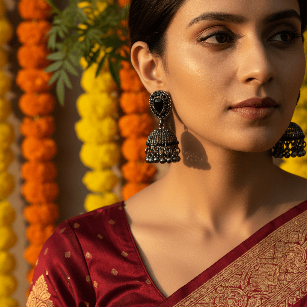 Rheaaa Festive Jhumka Earring - Nirvan Jewels