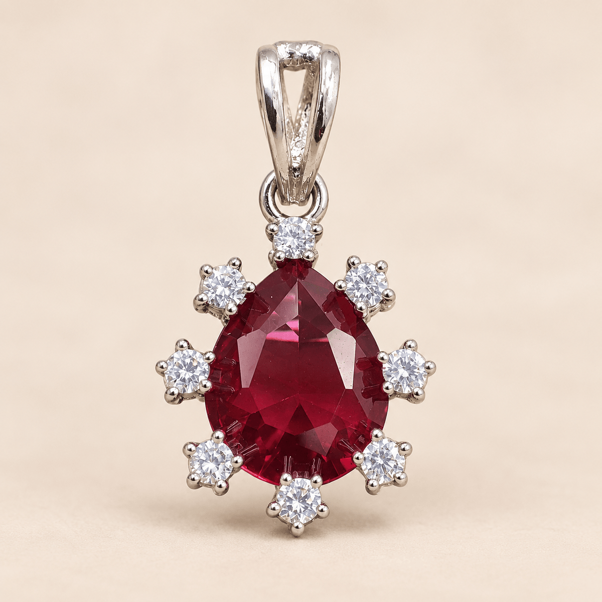 Ruhani Ruby Glow CZ Pendant Set - Nirvan Jewels
