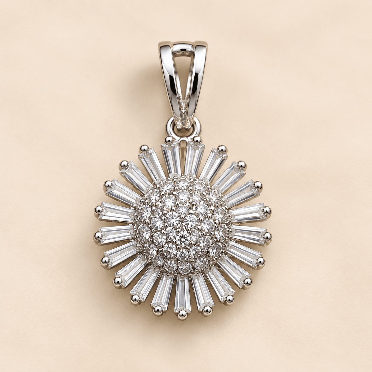 Tara Sunburst CZ Pendant Set - Nirvan Jewels