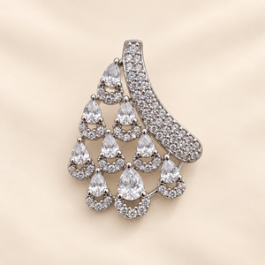 Ira Cascading Teardrop CZ Pendant Set - Nirvan Jewels