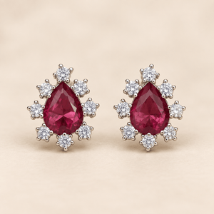 Ruhani Ruby Glow CZ Pendant Set - Nirvan Jewels