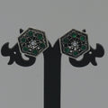 Sona Pentagon Shape Oxidized Earring - Nirvan Jewels